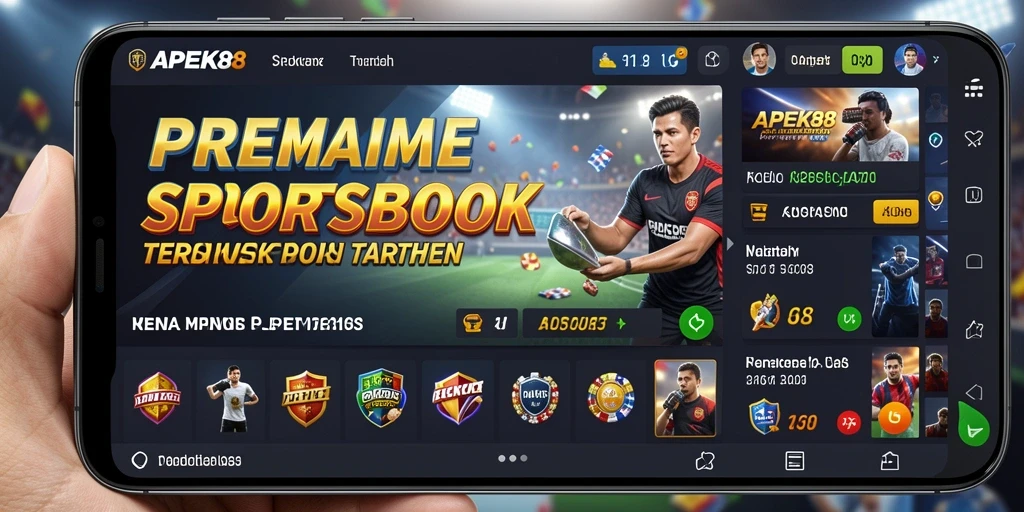 Tampilan menarik dari aplikasi APEK88 dengan opsi taruhan Sportsbook.