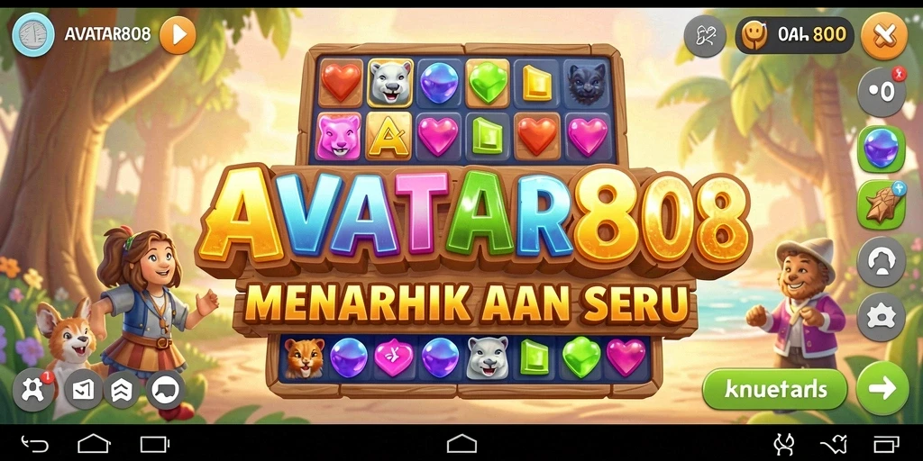 Tangkapan layar utama AVATAR808 menampilkan keseruan gameplay Match-3.
