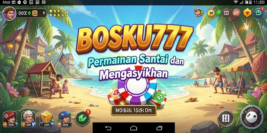 Tampilan gameplay seru dalam BOSKU777 yang penuh warna.