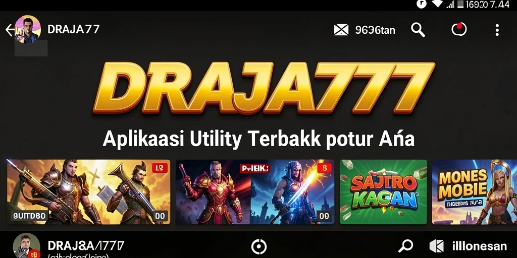 Tampilan utama aplikasi DRAJA777 yang menunjukkan berbagai fitur Utility.