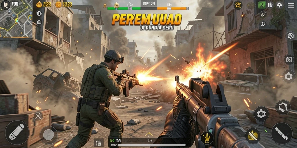 Gameplay F08 yang mendebarkan menampilkan aksi tempur seru di dunia TPS.