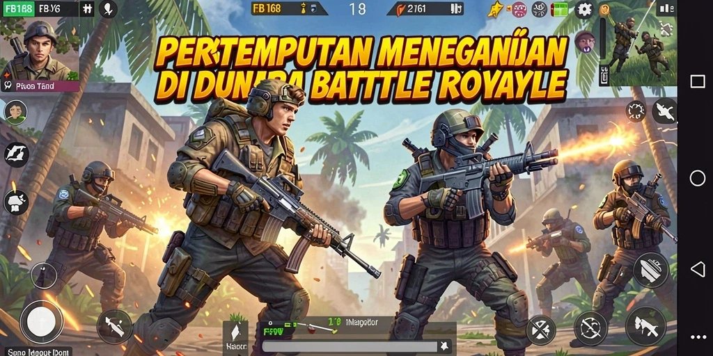 Gameplay intens di FB168 dengan aksi pertempuran Battle Royale.