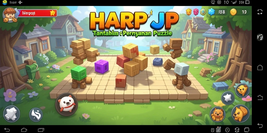 Screenshot gameplay HARAPJP dengan level puzzle yang menarik.