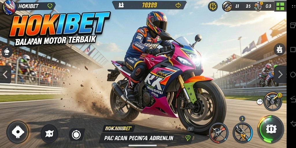 Gameplay menegangkan HOKIBET dengan balapan motor yang mendebarkan.