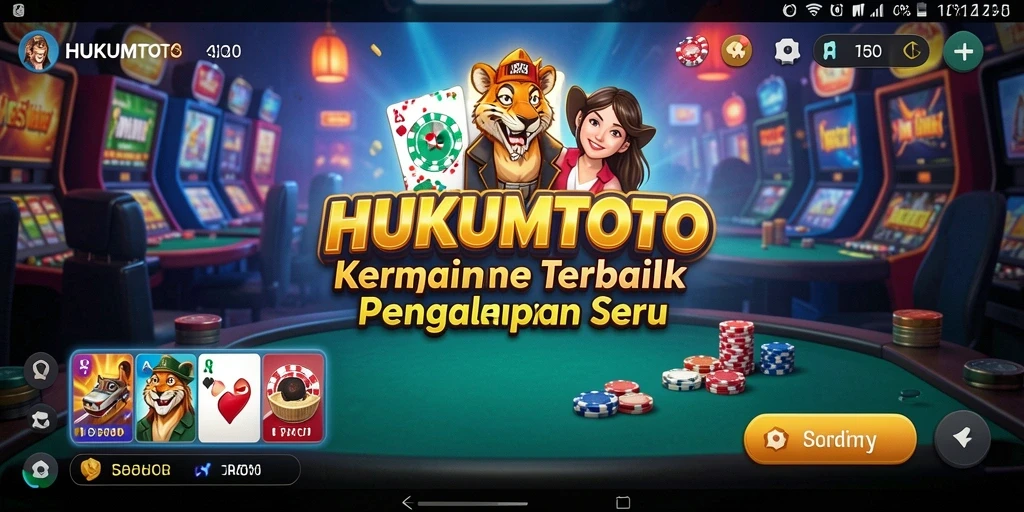 Tampilan gameplay HUKUMTOTO yang menggembirakan di kasino virtual.