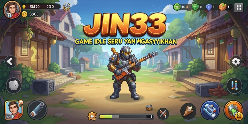 Tampilan gameplay <strong>JIN33</strong> yang menarik dengan karakter dan elemen Idle.