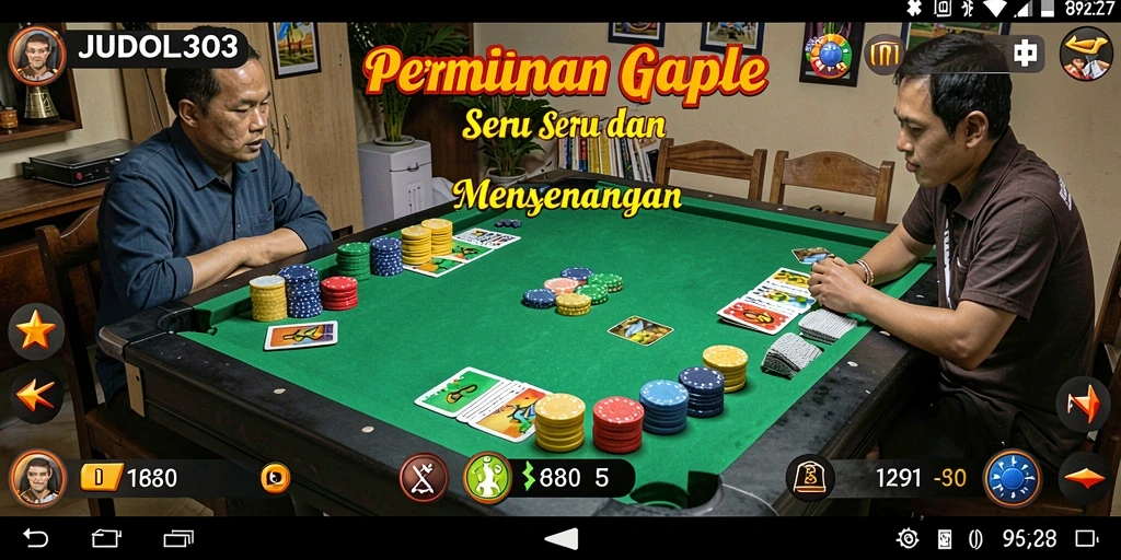 Tampilan gameplay seru dari JUDOL303 yang penuh strategi Gaple.