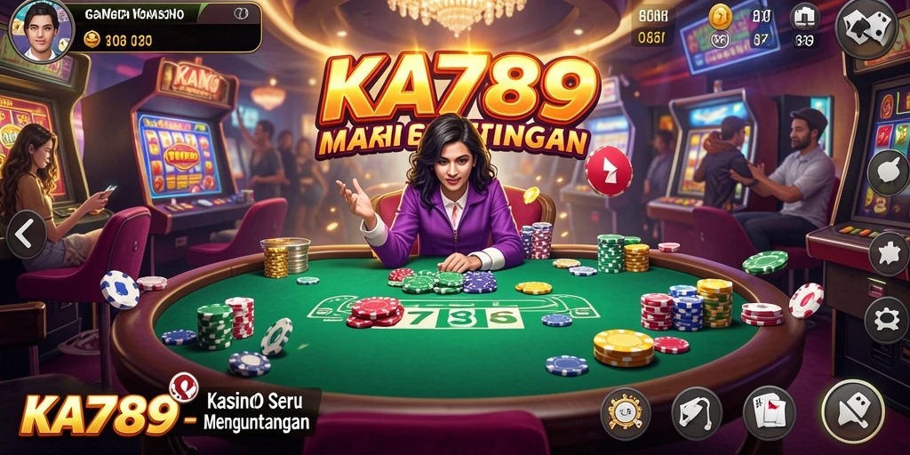 Screenshot gameplay KA789 menampilkan suasana kasino yang mendebarkan.
