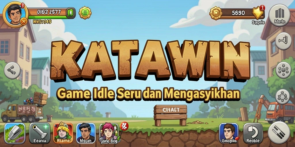 Screenshot KATAWIN menampilkan gameplay Idle yang menarik dan interaktif.