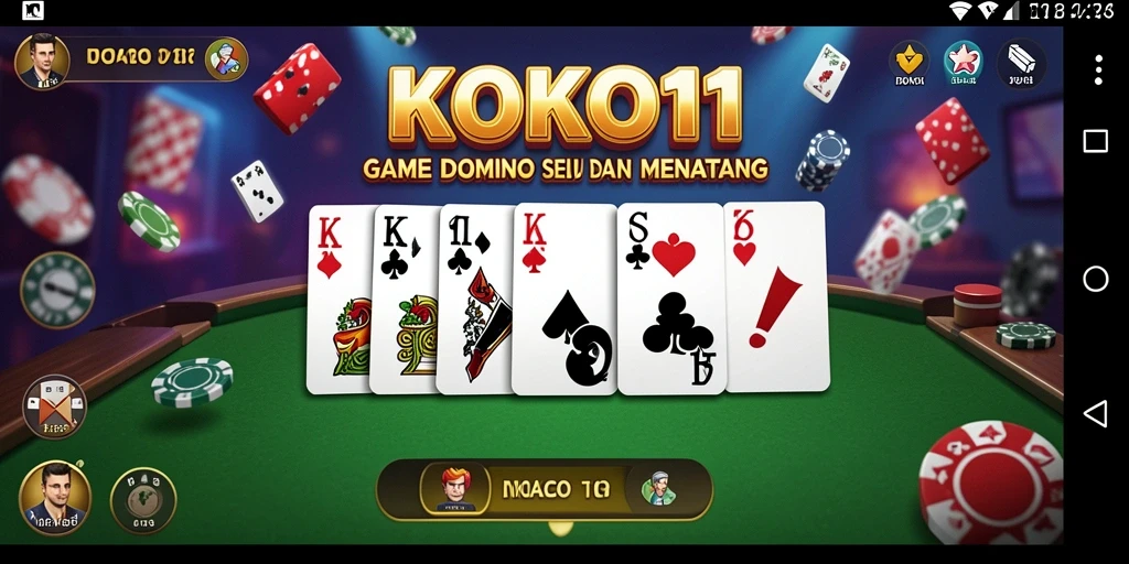 Tampilan screenshot KOKO11 yang menampilkan serunya gameplay Domino.
