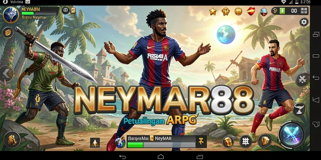 Tampilan gameplay ARPG yang mendebarkan dengan karakter Neymar.