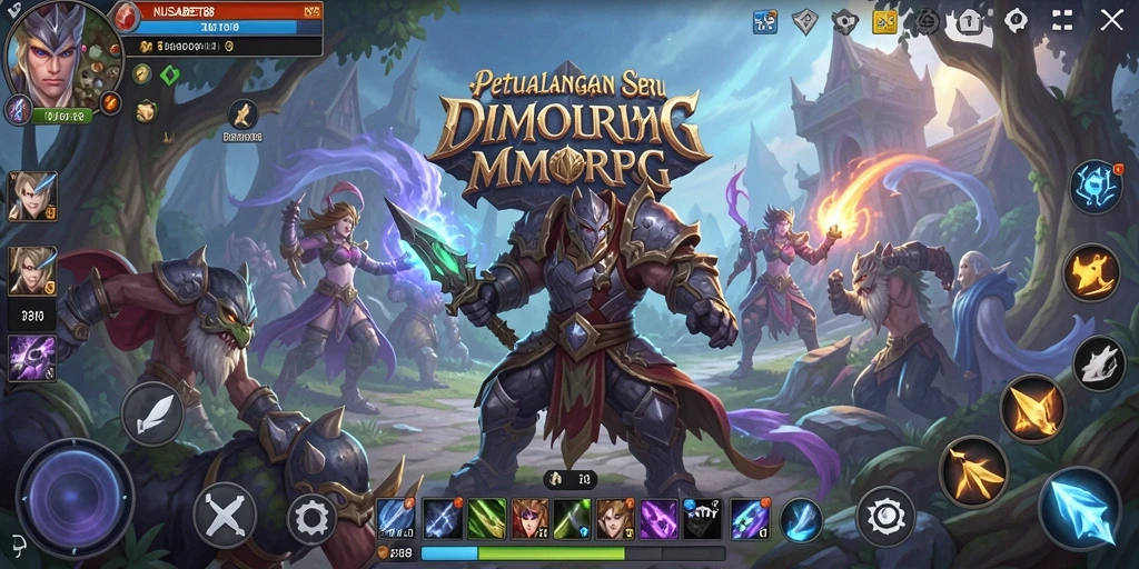 Screenshot gameplay NUSABET88 menampilkan petualangan seru di dunia MMORPG.
