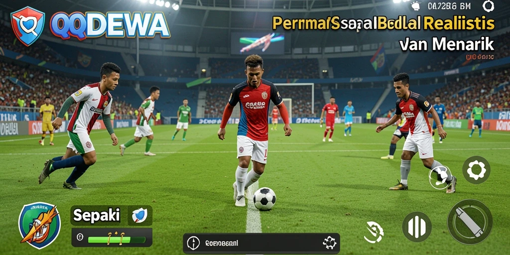 Tampilan gameplay sepak bola yang epik di QQDEWA.