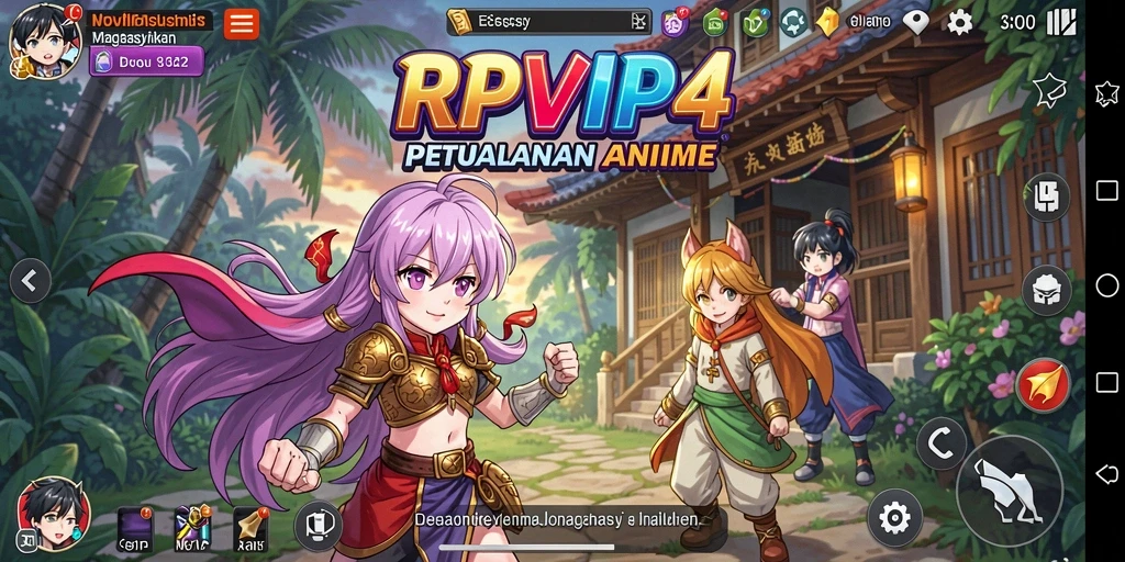 Tampilan menakjubkan dari gameplay RPVIP4 yang penuh aksi anime.