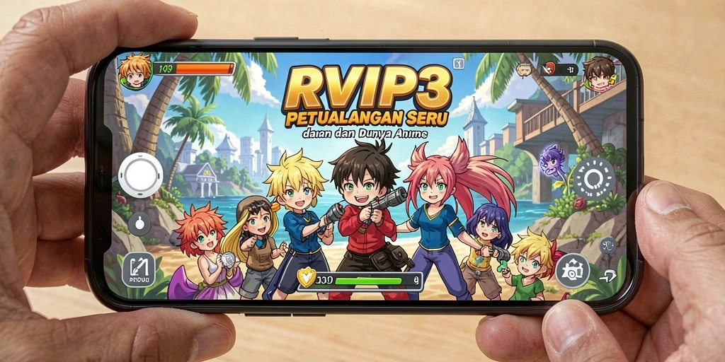 Screenshot menampilkan karakter anime dalam aksi pertarungan yang seru.