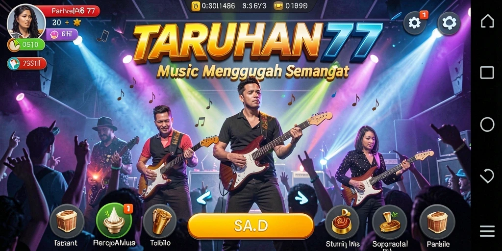 Tampilan gameplay TARUHAN77 yang menarik dengan berbagai fitur musik.