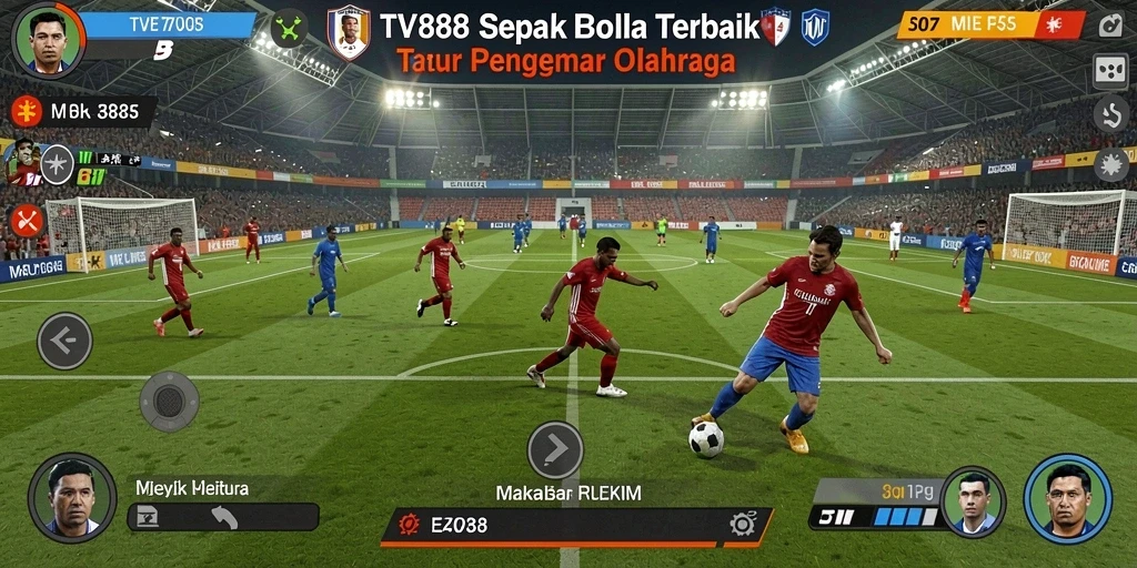 Tampilan menarik dari gameplay <strong>TV888</strong> dengan aksi sepak bola yang mendebarkan.