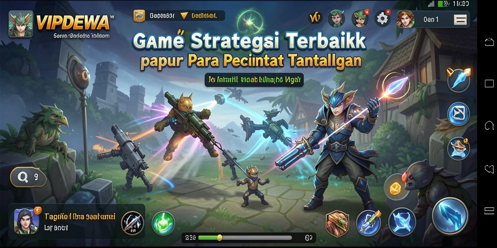 Tampilan gameplay dari VIPDEWA yang menegangkan dan strategis.