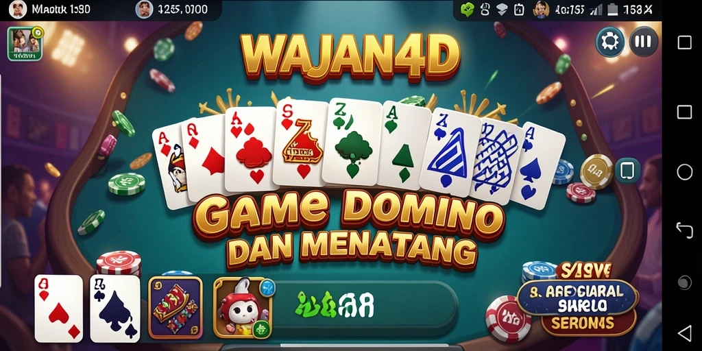 Tampilan gameplay seru dalam permainan Domino di WAJAN4D.