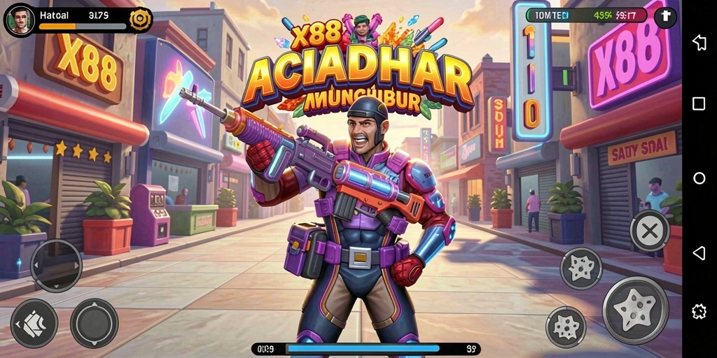 Gambaran utama gameplay X88 yang penuh aksi dan tantangan.